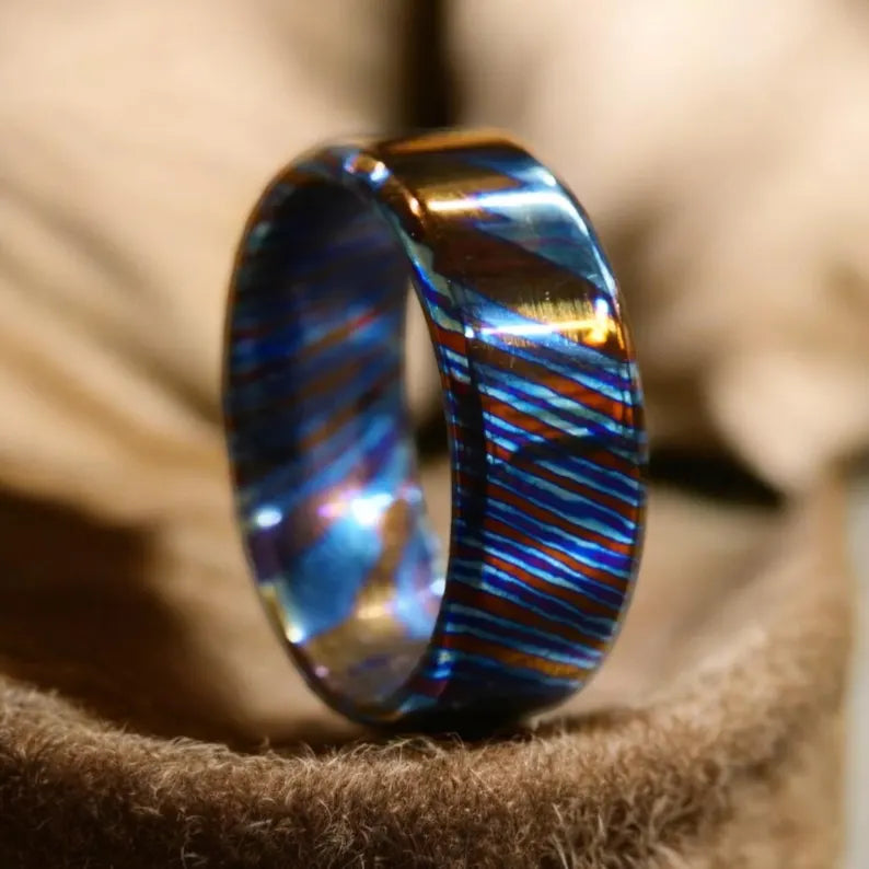Nemesis' Balance ( Timascus Hammered Ring )