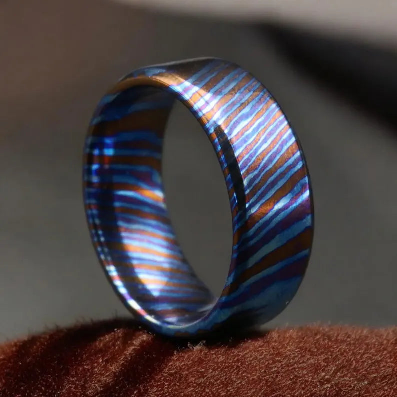Nemesis' Balance ( Timascus Hammered Ring )
