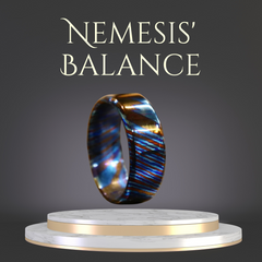 Nemesis' Balance ( Timascus Hammered Ring )