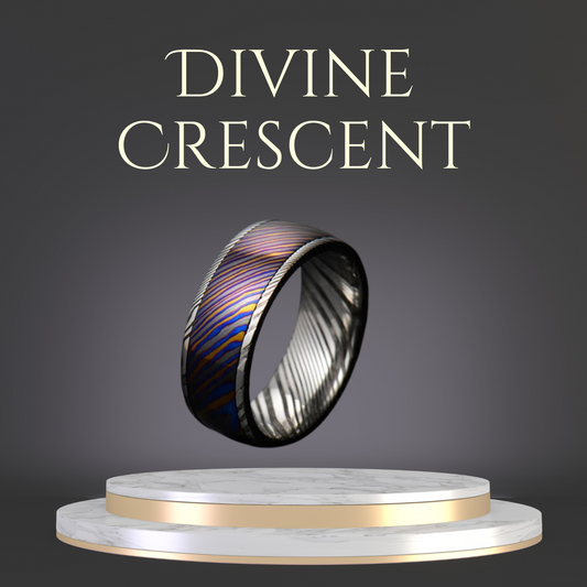 Divine Crescent ( Titanium + Damascus Steel )