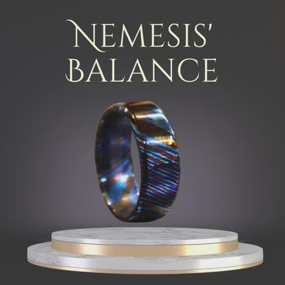 Nemesis' Balance ( Timascus Hammered Ring )